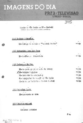 TV Tupi [emissora]. Diário de São Paulo na T.V. [programa]. Roteiro [televisivo], 12 mar. 1960.