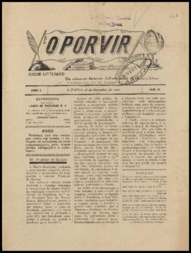 O Porvir [jornal], a. 1, n. 14. São Paulo-SP, 18 dez. 1902.