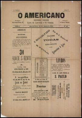 O Americano [jornal], a. 1, n. 16. São Paulo-SP, 17 ago. 1881.