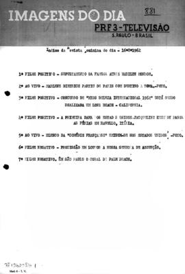TV Tupi [emissora]. Revista Feminina [programa]. Roteiro [televisivo], 16 ago. 1962.