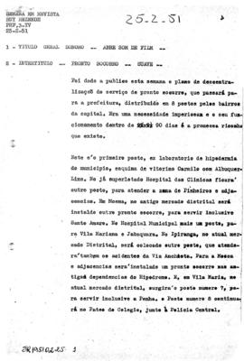TV Tupi [emissora]. Semana em Revista [programa]. Roteiro [televisivo], 25 fev. 1951.