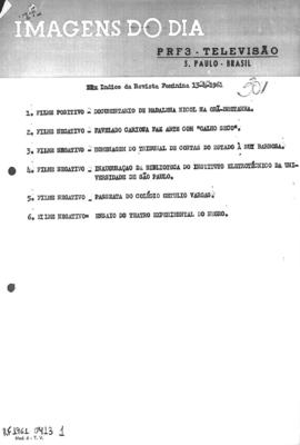 TV Tupi [emissora]. Revista Feminina [programa]. Roteiro [televisivo], 13 abr. 1961.