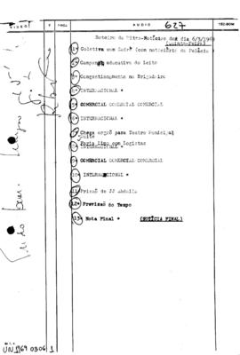 TV Tupi [emissora]. Ultra Notícias [programa]. Roteiro [televisivo], 06 mar. 1969.