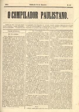 O Compilador paulistano [jornal], n. 27. São Paulo-SP, 15 jan. 1853.