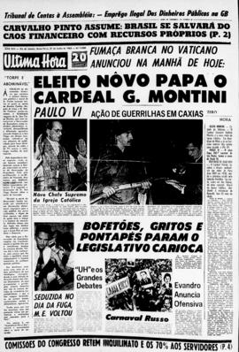 Última Hora [jornal]. Rio de Janeiro-RJ, 21 jun. 1963 [ed. vespertina].
