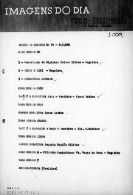 TV Tupi [emissora]. Diário de São Paulo na T.V. [programa]. Roteiro [televisivo], 05 mar. 1958.