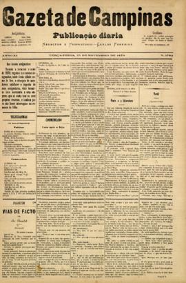 Gazeta de Campinas [jornal], a. 10, n. 1782. Campinas-SP, 25 nov. 1879.