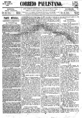 Correio paulistano [jornal], [s/n]. São Paulo-SP, 23 mai. 1856.