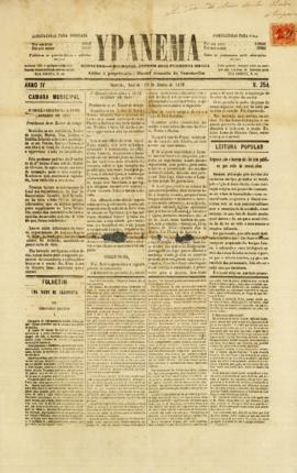 Ypanema [jornal], a. 4, n. 254. Sorocaba-SP, 29 jan. 1876.