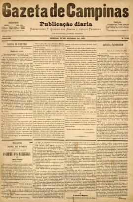 Gazeta de Campinas [jornal], a. 8, n. 1166. Campinas-SP, 27 out. 1877.