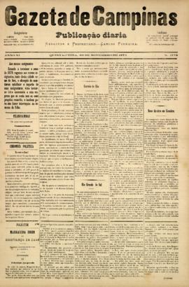 Gazeta de Campinas [jornal], a. 10, n. 1778. Campinas-SP, 20 nov. 1879.