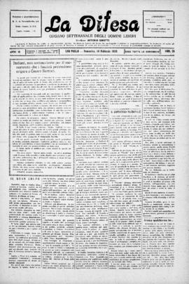 La Difesa [jornal], a. 3, n. 59. São Paulo-SP, 14 fev. 1926.