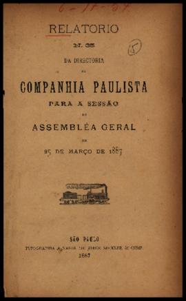 Relatório…, nº 036, 2º sem. 1886. Criador(a): Companhia Paulista de Estradas de Ferro. São Paulo-...