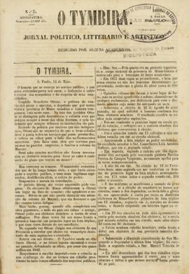O Tymbira [jornal], n. 2. São Paulo-SP, 12 mai. 1860.