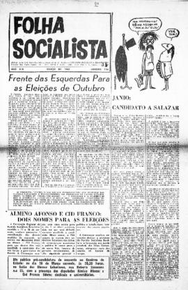 Folha socialista [jornal], a. 13, n. 134. São Paulo-SP, mar. 1962.