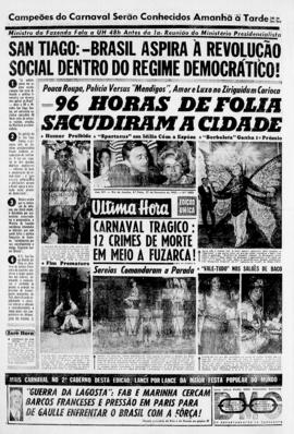 Última Hora [jornal]. Rio de Janeiro-RJ, 27 fev. 1963 [ed. vespertina].