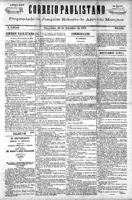 Correio paulistano [jornal], [s/n]. São Paulo-SP, 10 set. 1878.