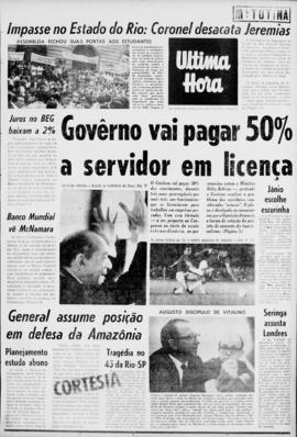 Última Hora [jornal]. Rio de Janeiro-RJ, 30 nov. 1967 [ed. matutina].