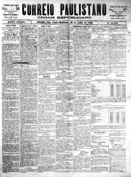Correio paulistano [jornal], [s/n]. São Paulo-SP, 30 jul. 1892.