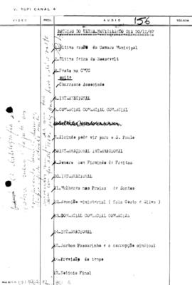 TV Tupi [emissora]. Ultra Notícias [programa]. Roteiro [televisivo], 30 dez. 1967.