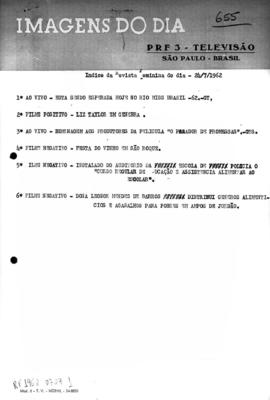 TV Tupi [emissora]. Revista Feminina [programa]. Roteiro [televisivo], 24 jul. 1962.