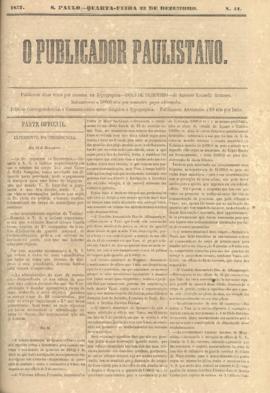 O Publicador paulistano [jornal], n. 41. São Paulo-SP, 23 dez. 1857.