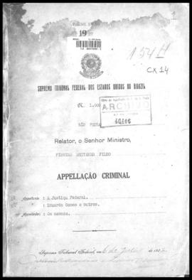 Processo... [apelação criminal], nª 1009/1927. [São Paulo-SP?], 1927. v. 55