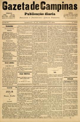Gazeta de Campinas [jornal], a. 10, n. 1808. Campinas-SP, 27 dez. 1879.