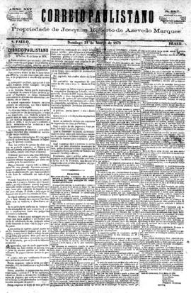 Correio paulistano [jornal], [s/n]. São Paulo-SP, 31 mar. 1878.
