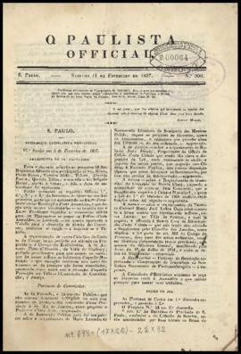 O Paulista official [jornal], n. 306. São Paulo-SP, 11 fev. 1837.