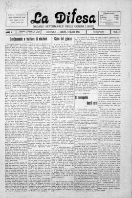 La Difesa [jornal], a. 1, n. 21. São Paulo-SP, 01 mar. 1924.