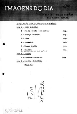 TV Tupi [emissora]. Diário de São Paulo na T.V. [programa]. Roteiro [televisivo], 25 ago. 1962.