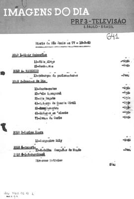 TV Tupi [emissora]. Diário de São Paulo na T.V. [programa]. Roteiro [televisivo], 18 mar. 1960.