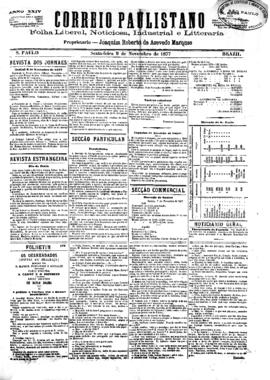 Correio paulistano [jornal], [s/n]. São Paulo-SP, 09 nov. 1877.