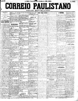 Correio paulistano [jornal], [s/n]. São Paulo-SP, 29 nov. 1898.