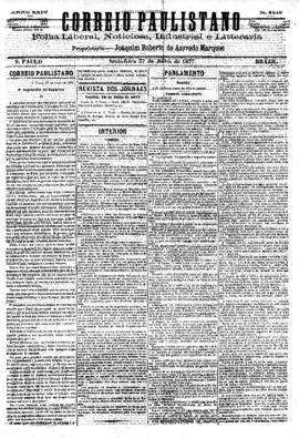 Correio paulistano [jornal], [s/n]. São Paulo-SP, 27 jul. 1877.