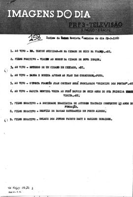 TV Tupi [emissora]. Revista Feminina [programa]. Roteiro [televisivo], 29 set. 1960.