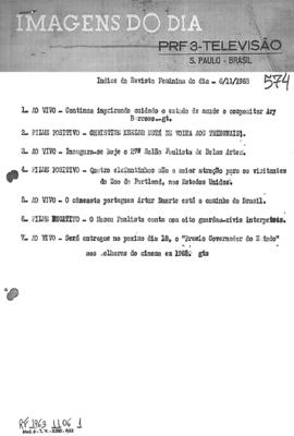 TV Tupi [emissora]. Revista Feminina [programa]. Roteiro [televisivo], 06 nov. 1963.