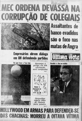 Última Hora [jornal]. Rio de Janeiro-RJ, 13 ago. 1969 [ed. vespertina].