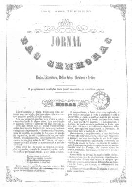 O Jornal das senhoras [jornal], t. 4, [s/n]. Rio de Janeiro-RJ, 17 jul. 1853.