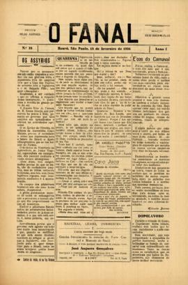O Fanal [jornal], a. 1, n. 35. Bauru-SP, 18 fev. 1934.