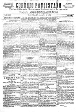 Correio paulistano [jornal], [s/n]. São Paulo-SP, 28 jan. 1876.