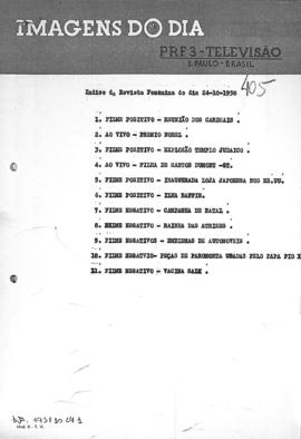 TV Tupi [emissora]. Revista Feminina [programa]. Roteiro [televisivo], 24 out. 1958.