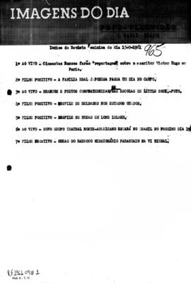 TV Tupi [emissora]. Revista Feminina [programa]. Roteiro [televisivo], 15 set. 1961.
