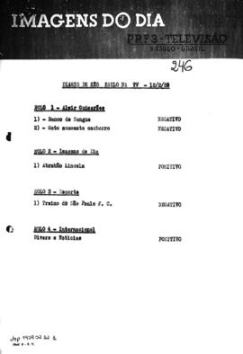 TV Tupi [emissora]. Diário de São Paulo na T.V. [programa]. Roteiro [televisivo], 12 fev. 1959.