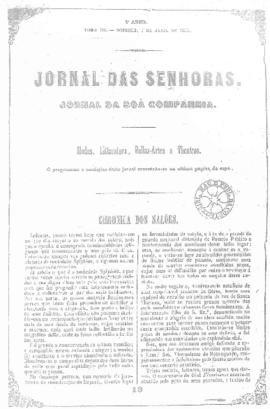 O Jornal das senhoras [jornal], a. 4, t. 7, [s/n]. Rio de Janeiro-RJ, 01 abr. 1855.