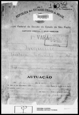 Processo... [apelação criminal], nª 1009/1927. [São Paulo-SP?], 1927. v. 170