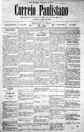 Correio paulistano [jornal], [s/n]. São Paulo-SP, 29 mai. 1881.