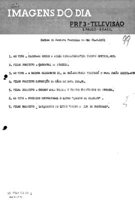 TV Tupi [emissora]. Revista Feminina [programa]. Roteiro [televisivo], 24 fev. 1961.