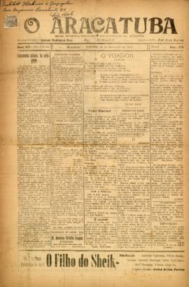 O Araçatuba [jornal], a. 8, n. 374. Araçatuba-SP, 20 fev. 1927.